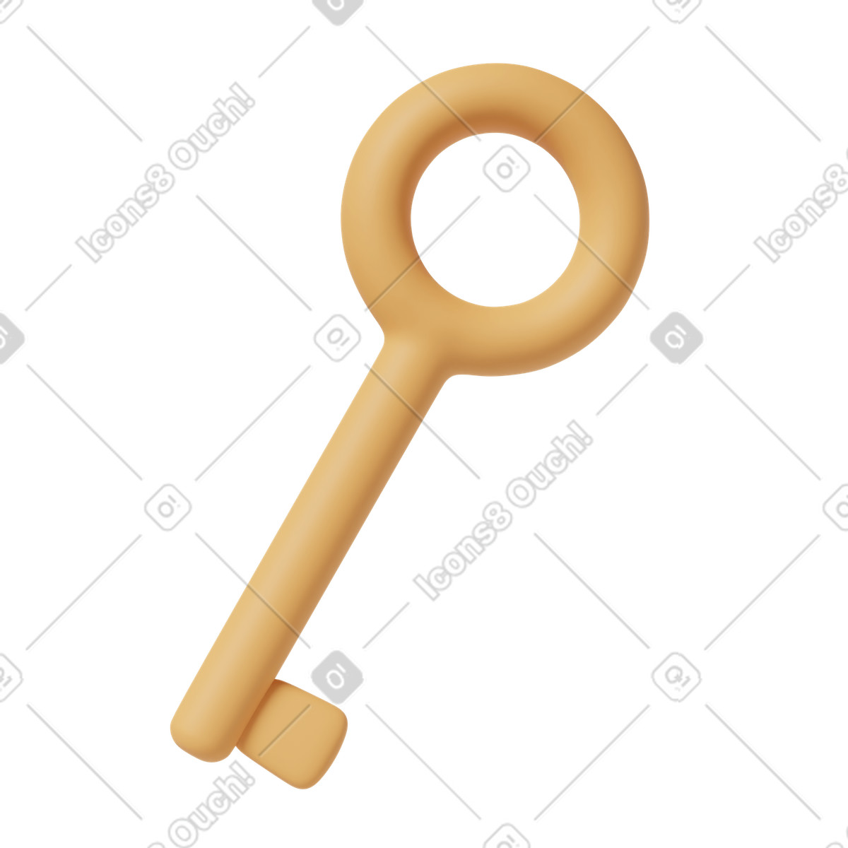 Ilustração de Yellow key em no estilo 3D Casual life para baixar em PNG, SVG