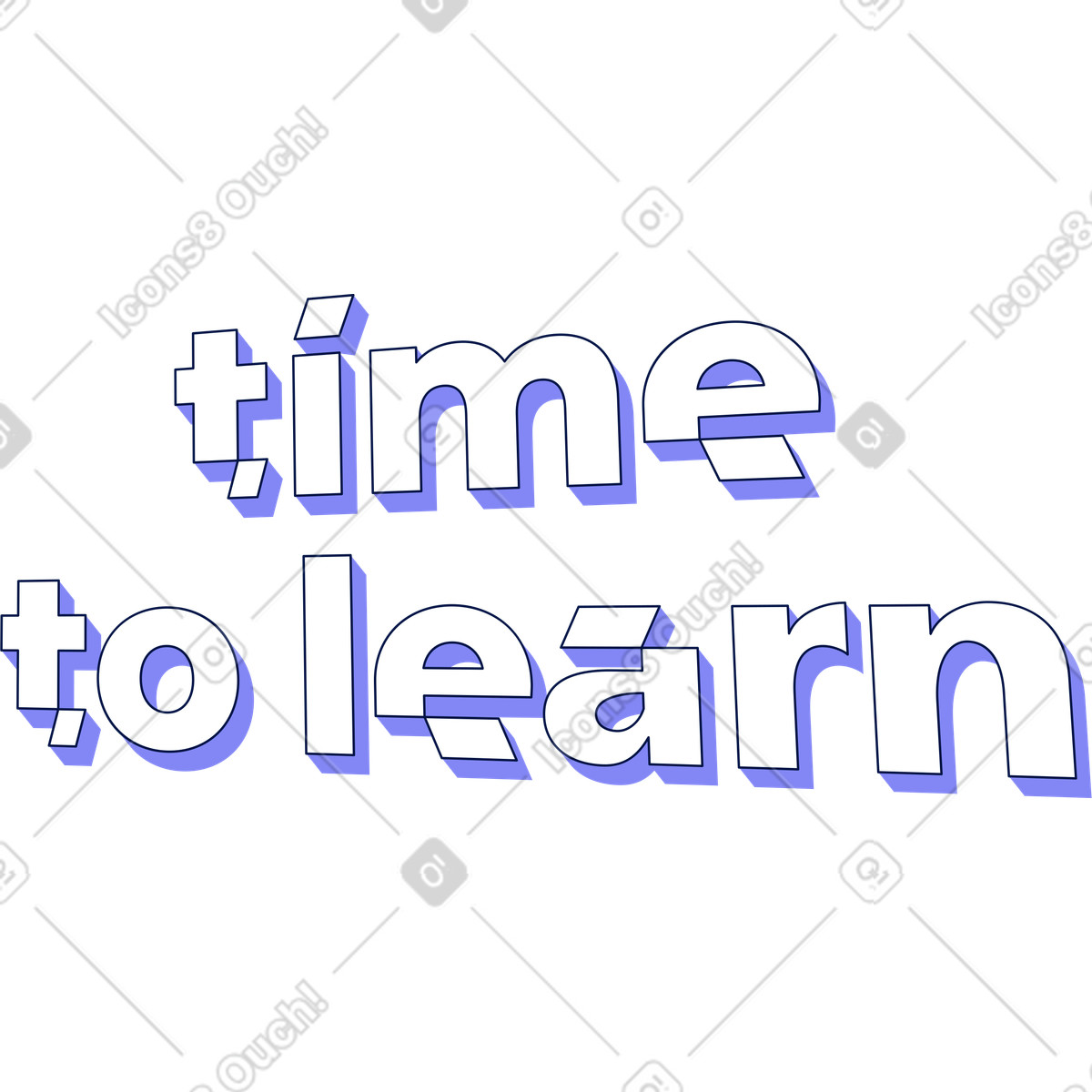 Text time to learn lettering illustration education clipart graphics for learning