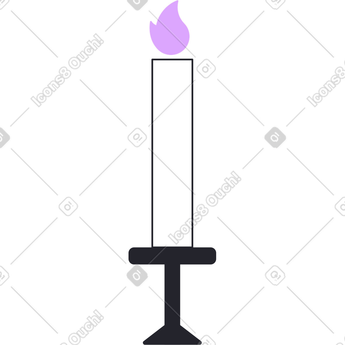 Enorme candela alta con fuoco illustrazione in stile Grapy scarica in PNG, SVG