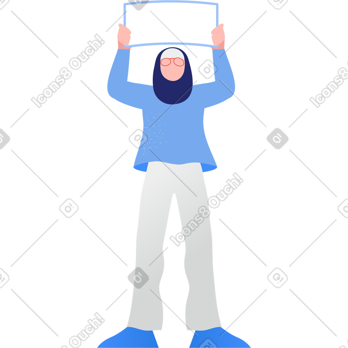 Donna in hijab illustrazione stile Clip scarica PNG, SVG