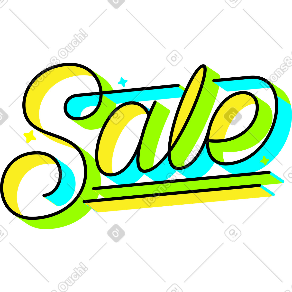 Schriftzug verkauf monoline schatten text animierte Illustration im Lettering-Stil als Download in GIF, Lottie (JSON), AE