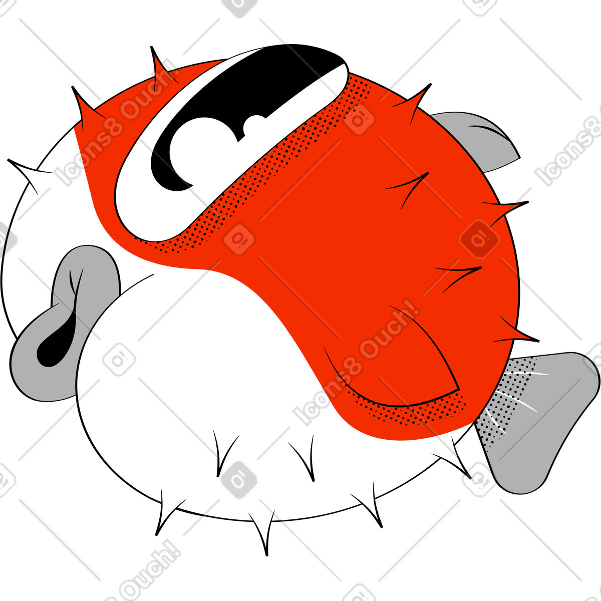 Pesce illustrazione in stile Looney scarica in PNG, SVG