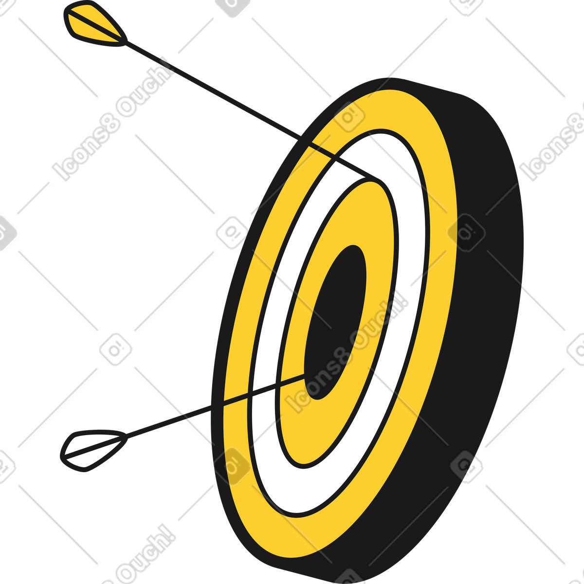Target with arrows illustration in Taxi style download in PNG, SVG