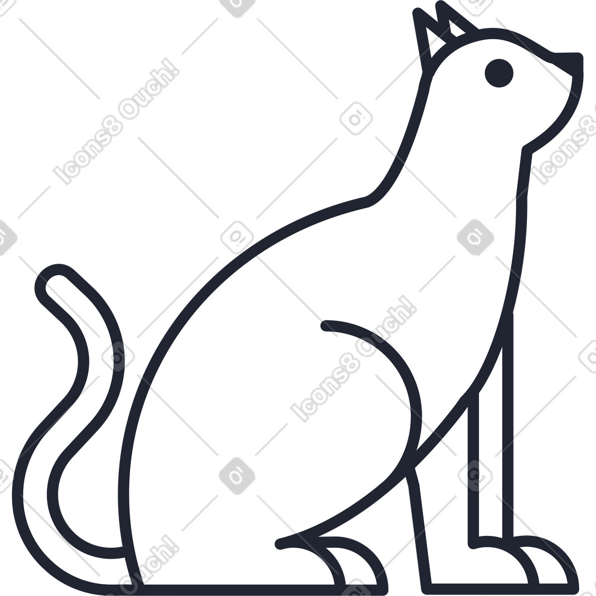 Ilustração de Gato em no estilo Pablita para baixar em PNG, SVG