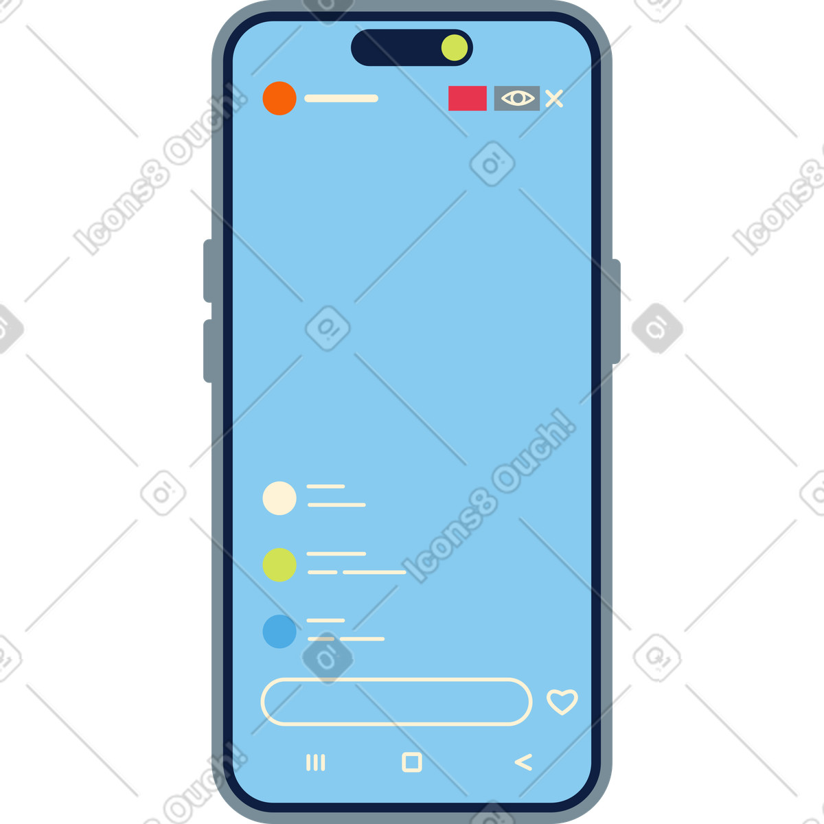 Streaming phone illustration in Catchy style download in PNG, SVG