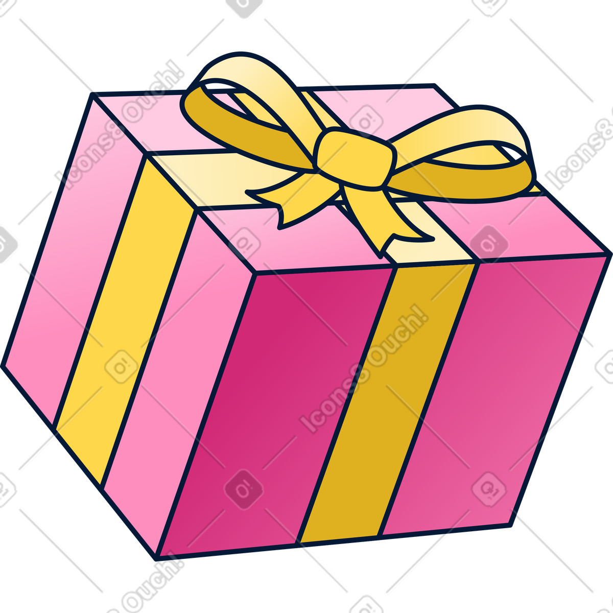 Wrapped gift box illustration in Neat style download in PNG, SVG
