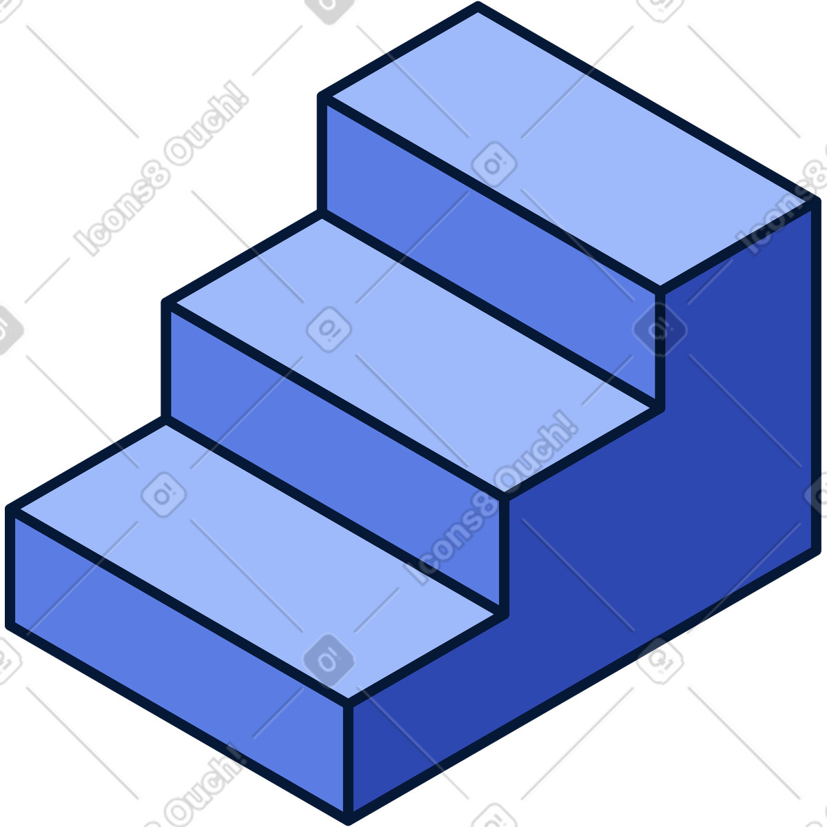 Illustration Escaliers bleus dans le style Neat à télécharger aux formats PNG, SVG