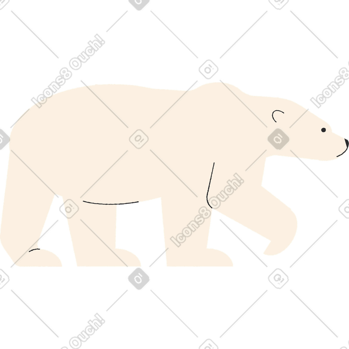 Ilustração de Urso em no estilo Pablo para baixar em PNG, SVG