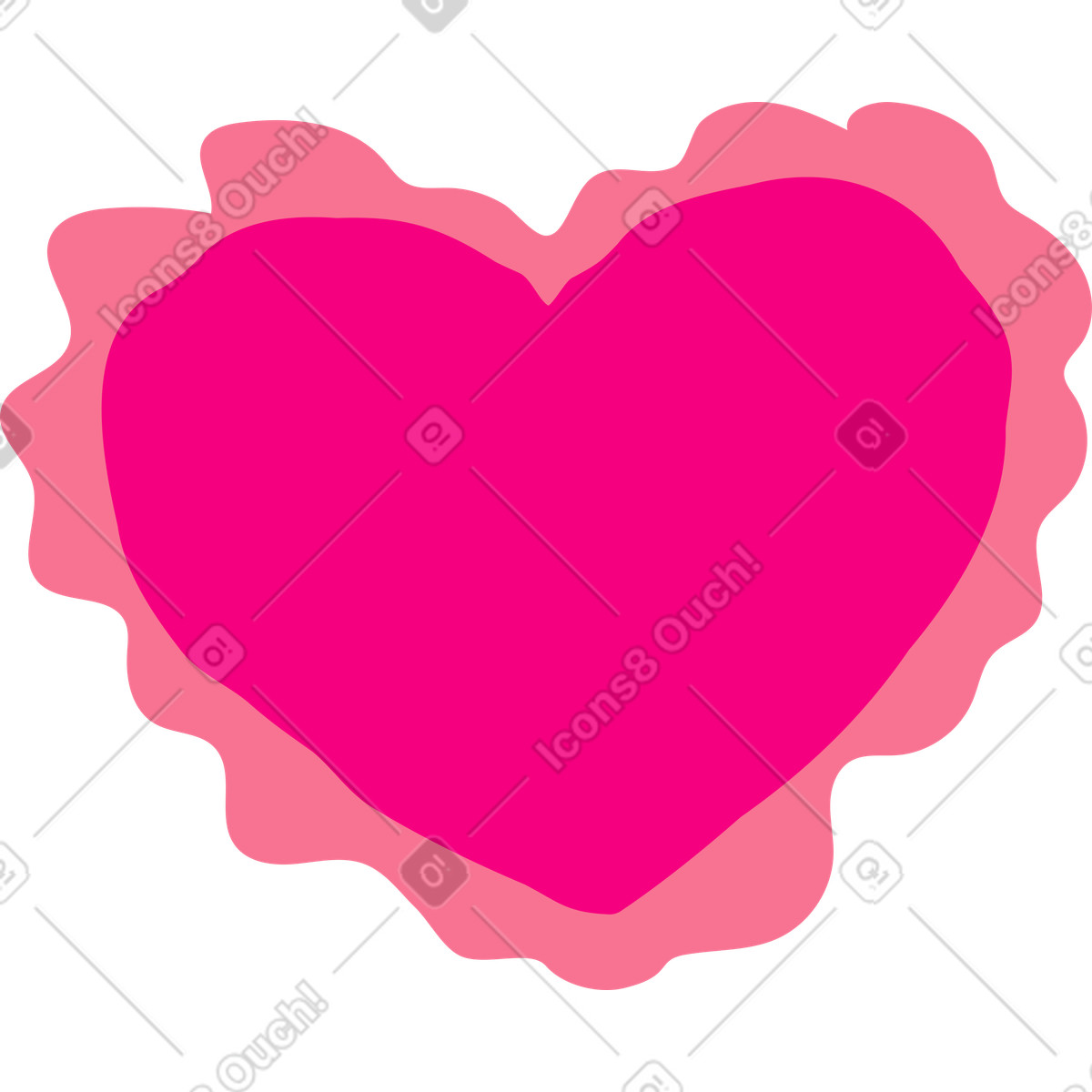 Herzförmiges kissen-Illustration im Giggle-Stil als Download in PNG, SVG