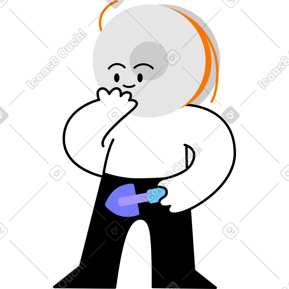 Personaggio con la testa rotonda illustrazione in stile Giggle scarica in PNG, SVG