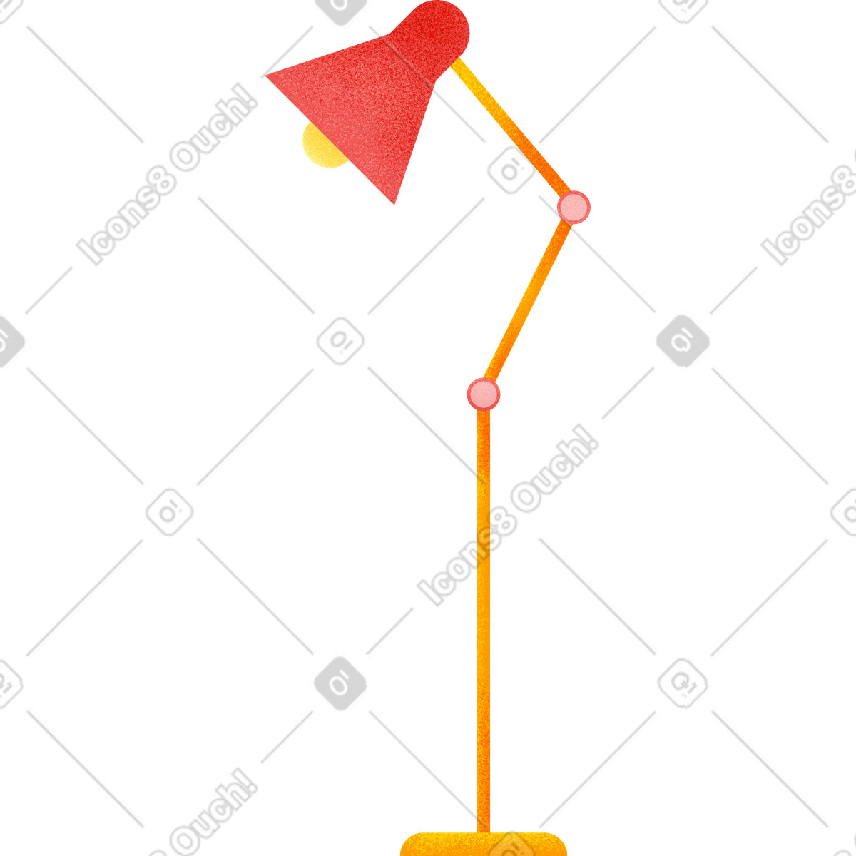 Ilustração de Red lamp on a high leg em no estilo Willowy para baixar em PNG, SVG