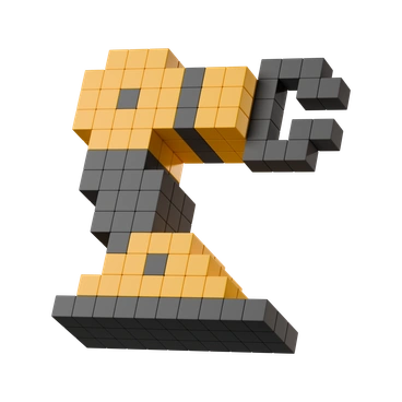 A robotic arm made of cubes - 3D Stickle style illustration
