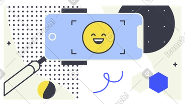 Smartphone on selfie stick framing smiley, Digital photography and taking selfies PNG, SVG