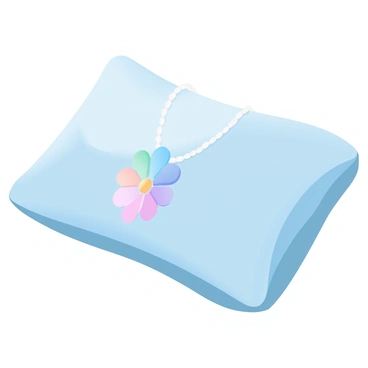 A delicate necklace with a thin chain is prominently displayed on a soft, rich velvet cushion. The pendant, shaped like a cornflower, features intricate details with its colorful petals fully extended. The cushion is positioned at an angle, highlighting the necklace beautifully against its texture. Subtle shadows and light reflections create a gentle contrast, emphasizing the elegance of the necklace and the luxurious feel of the velvet.