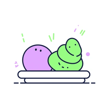 Two soft clay figures are depicted merging together after colliding on a flat surface. The first figure is shaped like a round ball, displaying small indentations and a smooth texture. The second figure resembles a twisted spiral, with its surface slightly uneven, showcasing a blend of curves and angles. The area where they collide has visible impressions and blending of colors, indicating their fusion. The surrounding surface is plain, emphasizing the merging figures in the center.