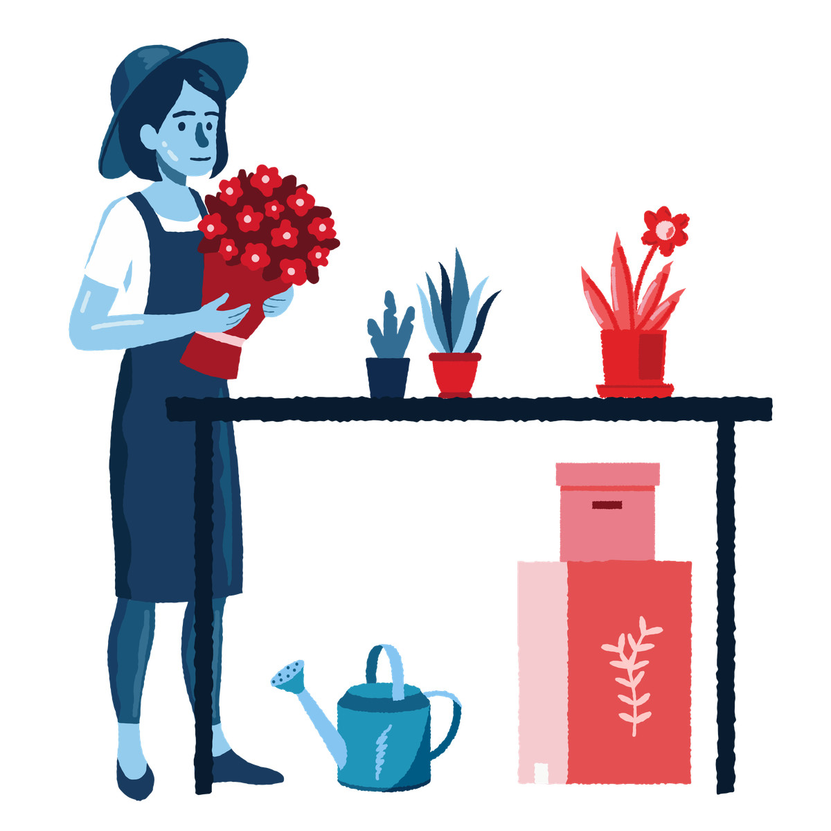 Care about plants illustration in PNG, SVG
