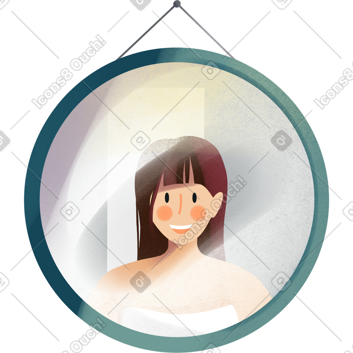 Reflection of a young woman in the mirror illustrazione stile Shine scarica PNG, SVG