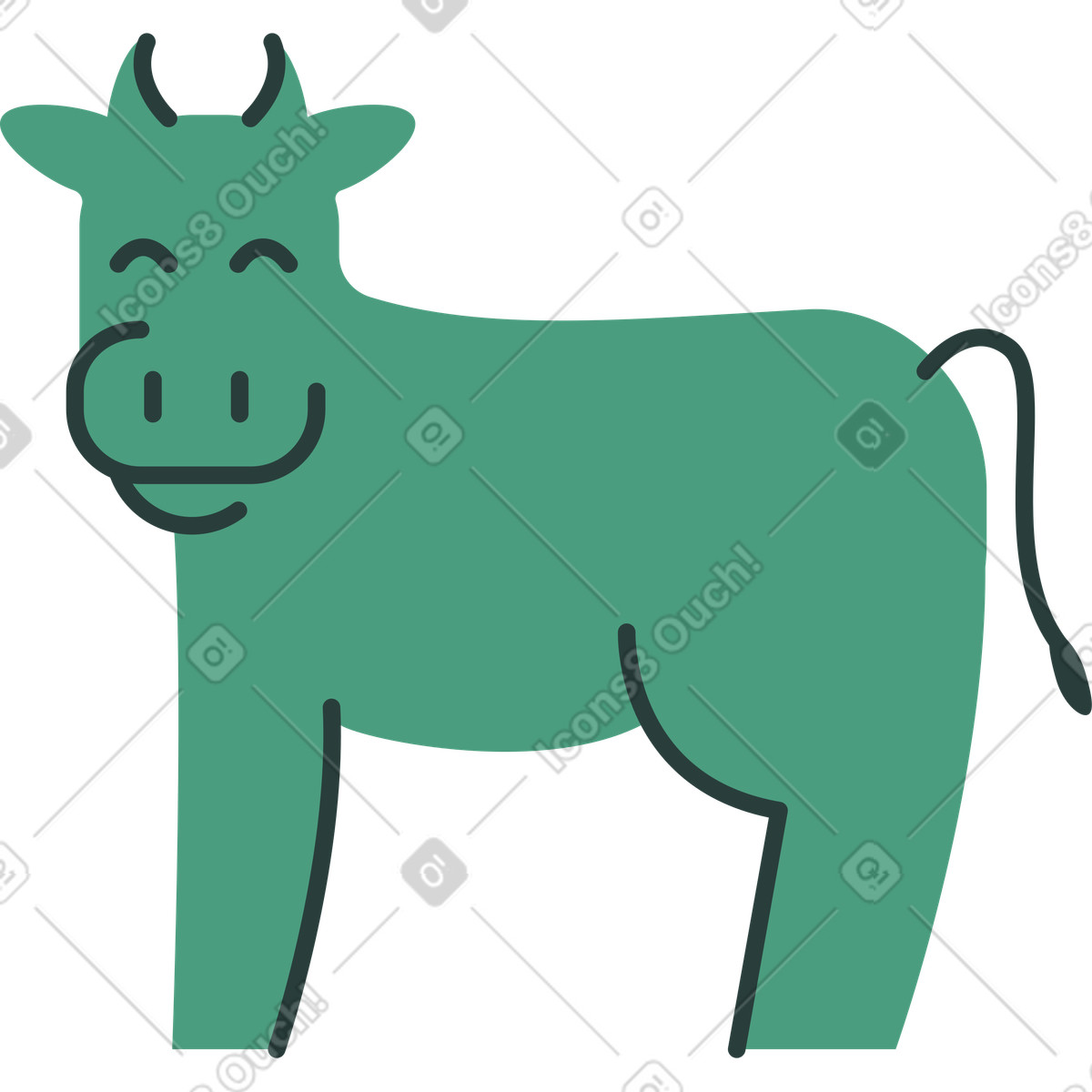 Kuh-Illustration im Macaroni-Stil als Download in PNG, SVG