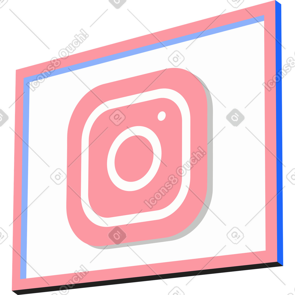 Ilustración Escudo de baloncesto con logo instagram en estilo Editorial a descargar en PNG y SVG