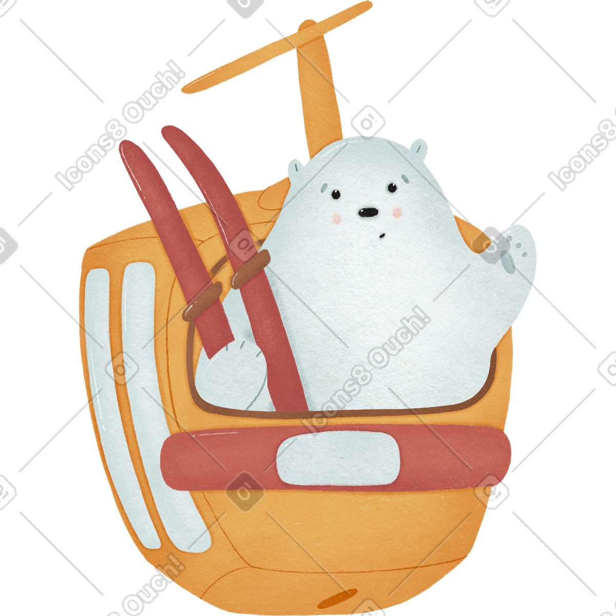 下载 Woolly 风格的 白熊 插画，支持 PNG、SVG 格式