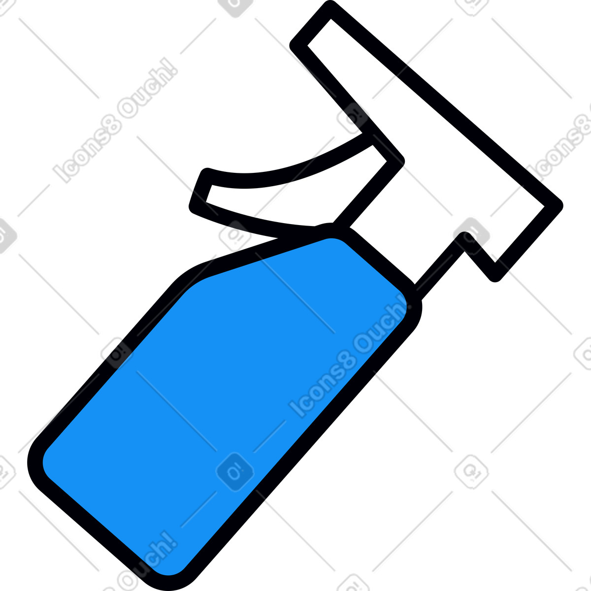 Droll スタイルの ブルー洗剤ディスペンサー のイラストをPNG、SVG形式でダウンロード