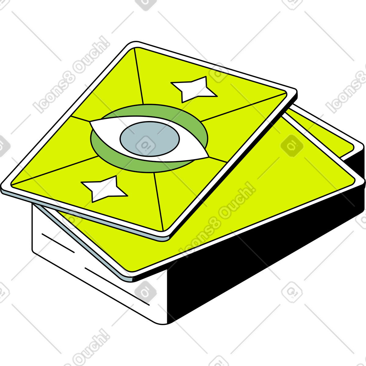 Tarot card deck illustration in Isometric style download in PNG, SVG