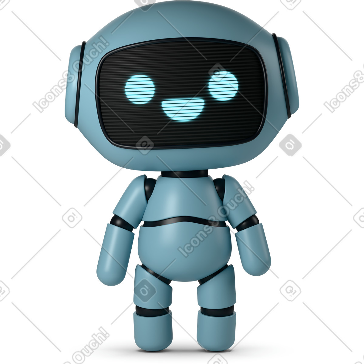 Ilustración animada Cute robot standing en estilo 3D Casual life a descargar en GIF, Lottie (JSON), AE