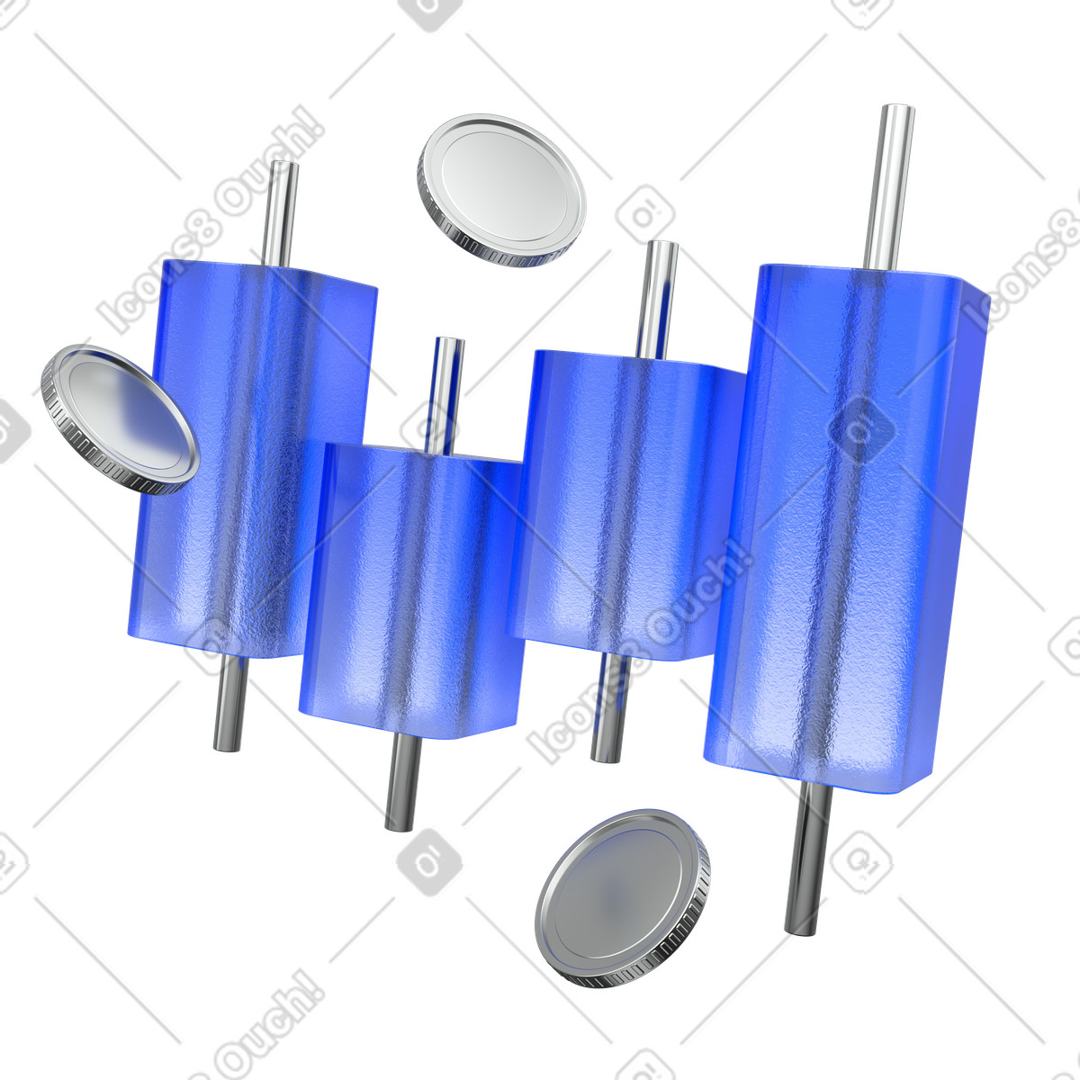 Börsenchart mit candlestick-mustern-Illustration im 3D Enterprise-Stil als Download in PNG, SVG