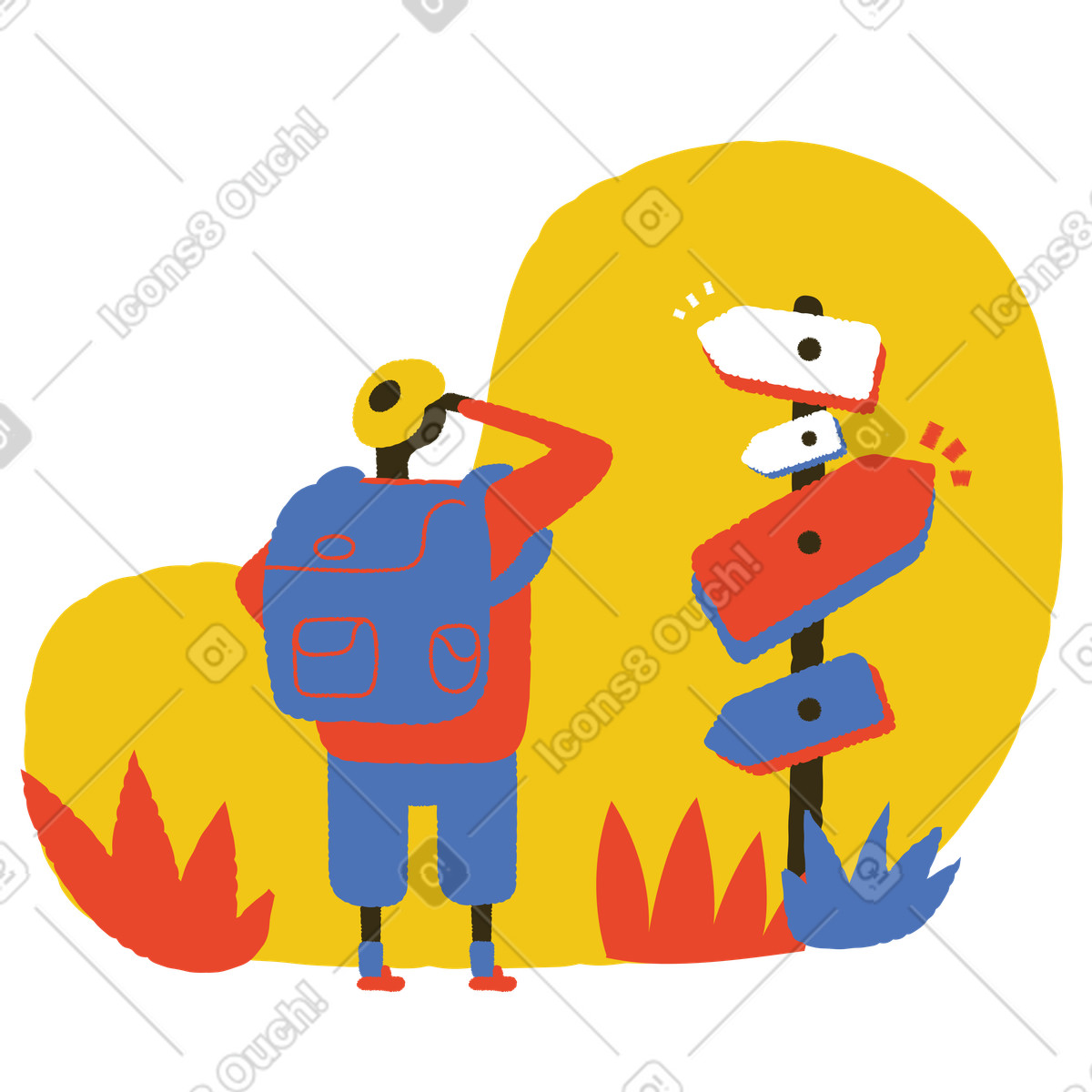 Find the way illustration in Bermuda style download in PNG, SVG