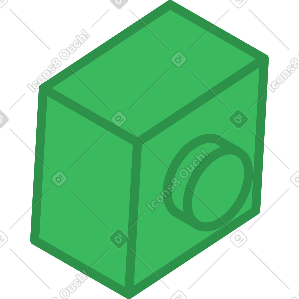 Mattoncino lego verde illustrazione in stile Santa Camp scarica in PNG, SVG