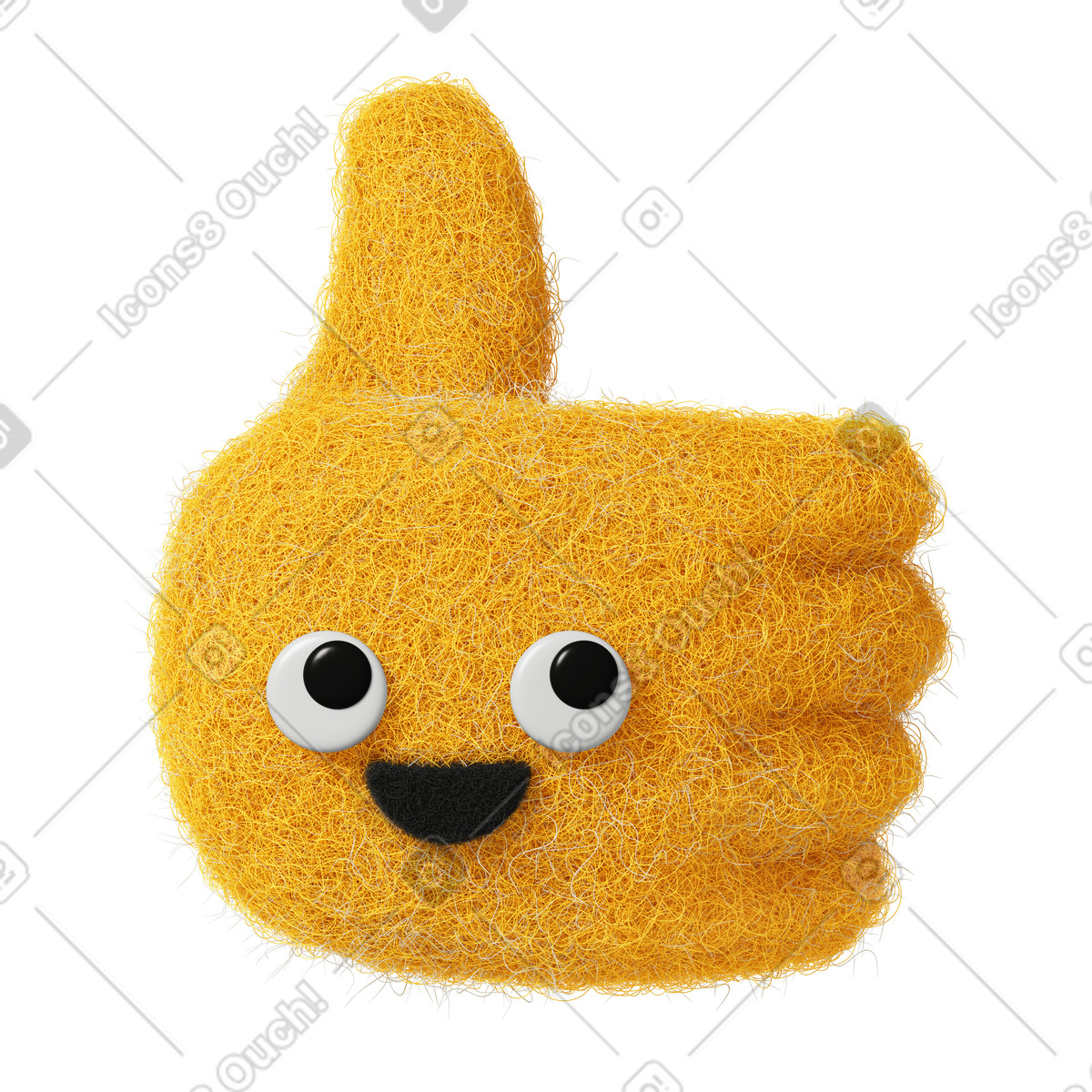 Fuzzy スタイルの Thumbs up のイラストをPNG、SVG形式でダウンロード
