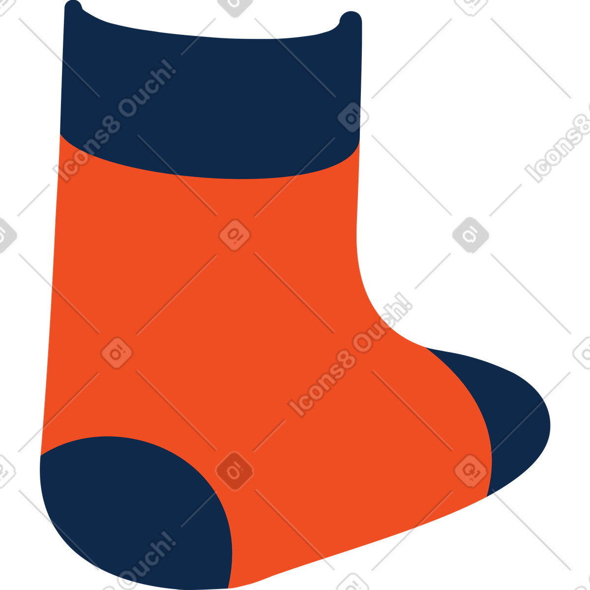 Sock illustration in Flame style download in PNG, SVG