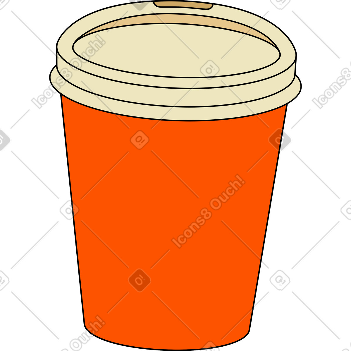 Cup of coffee illustration in Kindy style download in PNG, SVG