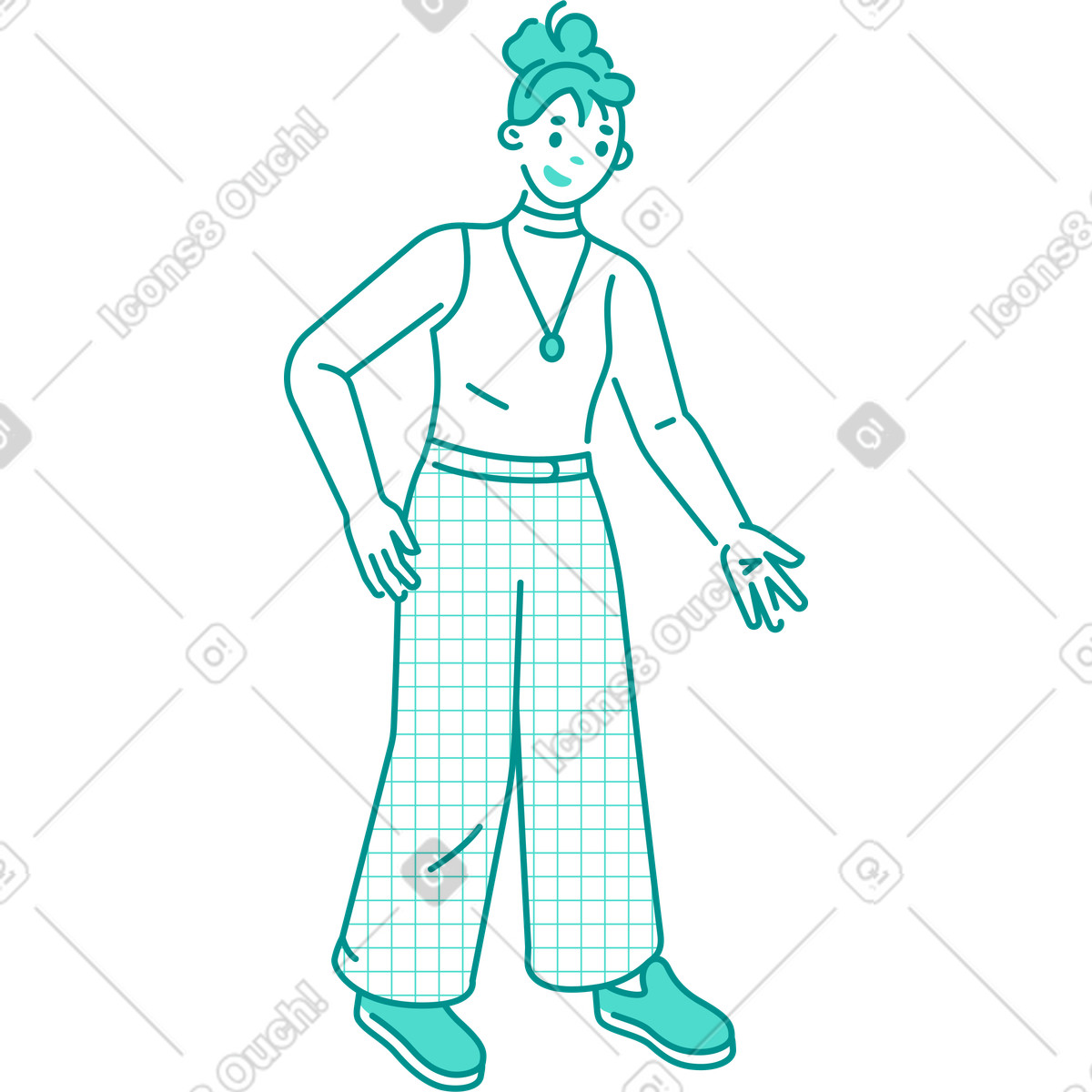 Donna illustrazione in stile Natty scarica in PNG, SVG