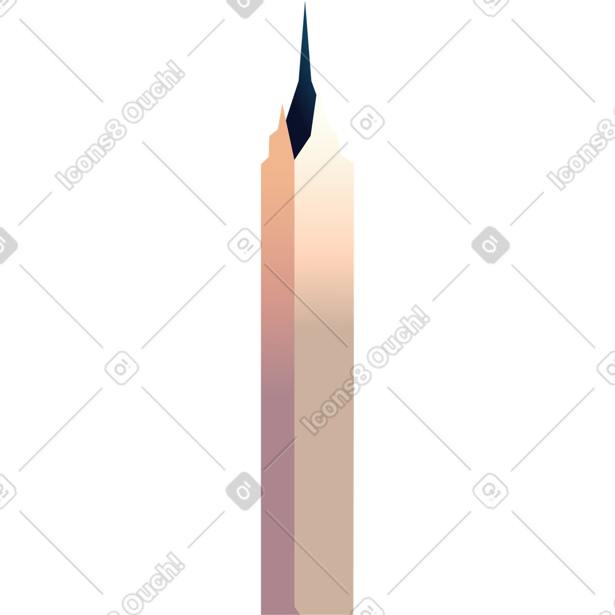 Grattacielo di notte illustrazione in stile Vivid scarica in PNG, SVG