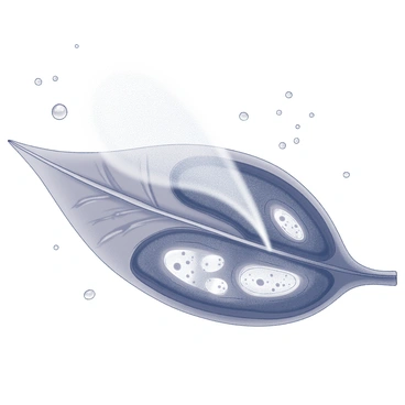 An anatomical cutaway view of a leaf showing the process of transpiration