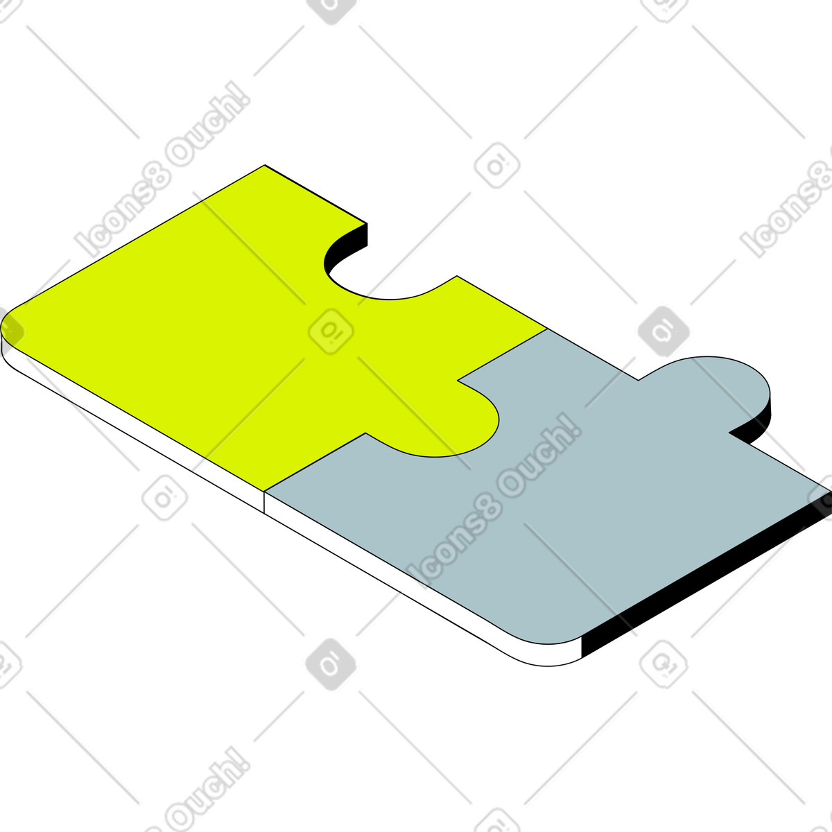 Ilustração de Partes do quebra-cabeça em no estilo Isometric para baixar em PNG, SVG