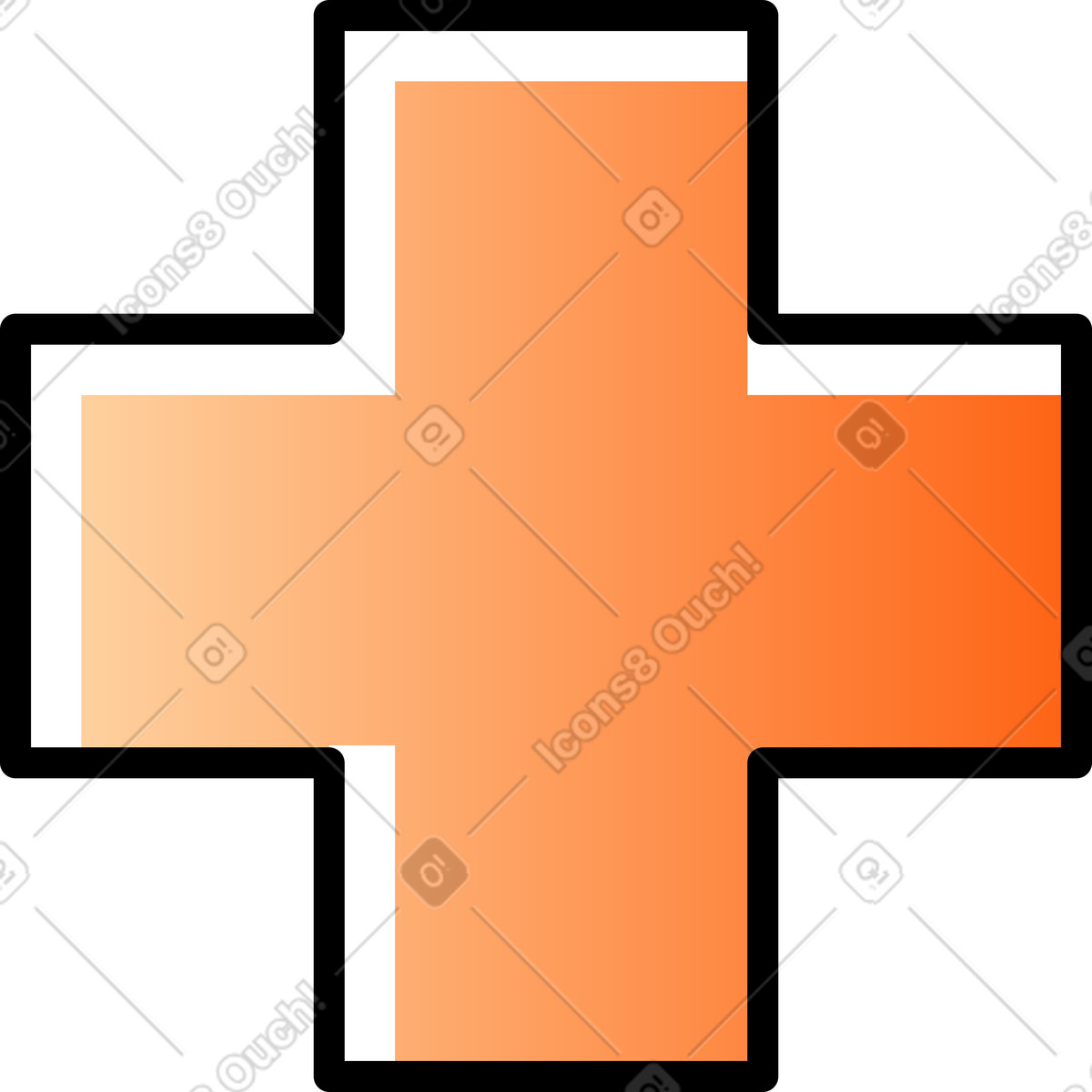 Ilustración Cruz medica en estilo Pocus a descargar en PNG y SVG