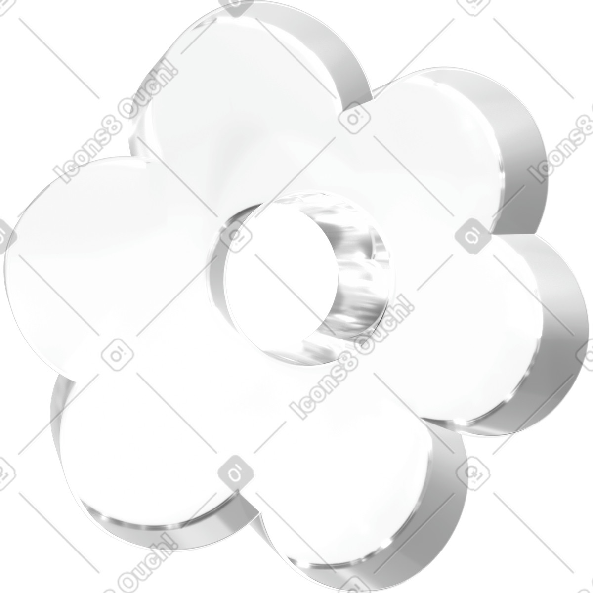 3D Enterprise スタイルの 3d抽象的な透明な花のアイコン のイラストをPNG、SVG形式でダウンロード