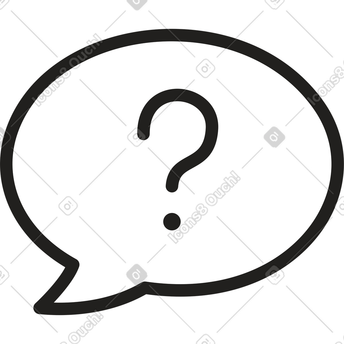 Speech bubble with question illustration in Little style download in PNG, SVG