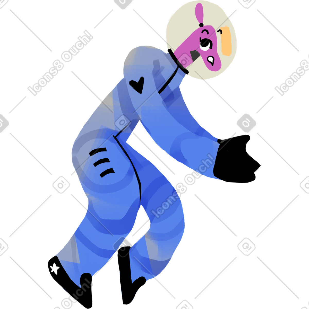 Ragazza illustrazione in stile Atomic scarica in PNG, SVG