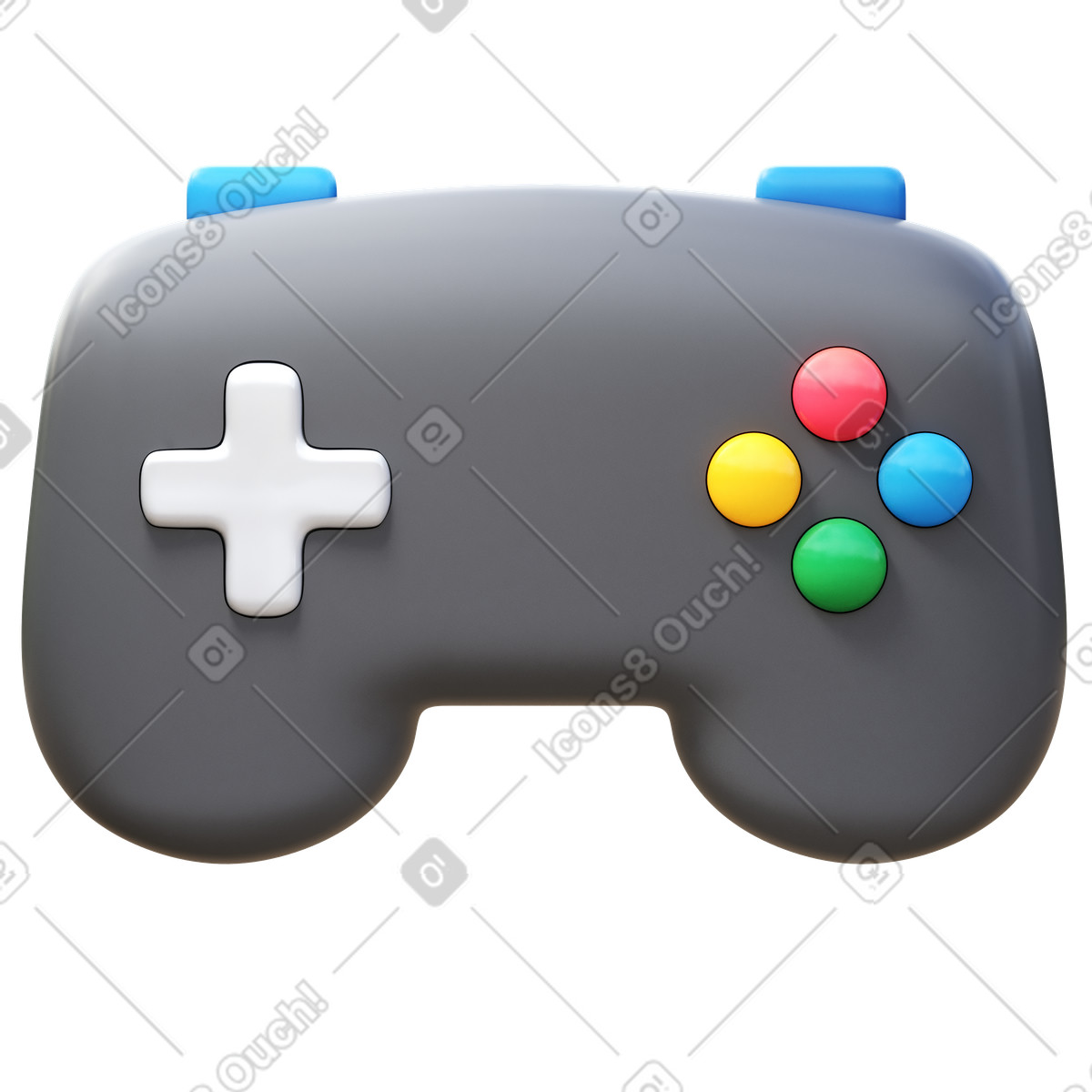 Game controller animated illustration in 3D Fluency style download in GIF, Lottie (JSON), AE