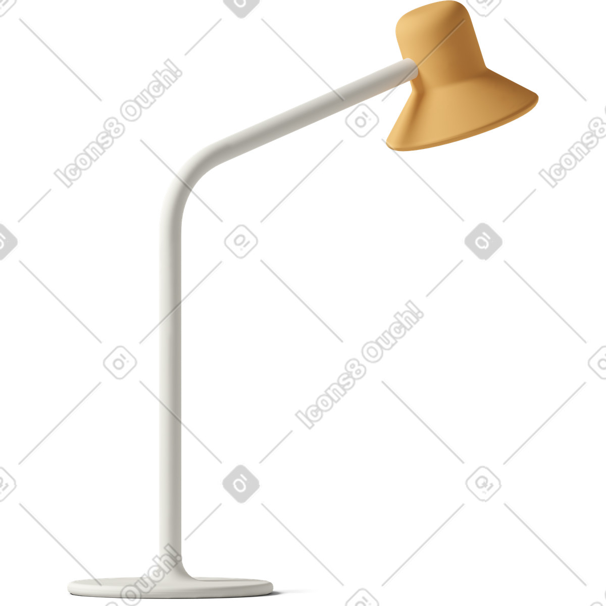 Ilustração de Orange desk lamp em no estilo 3D Casual life para baixar em PNG, SVG