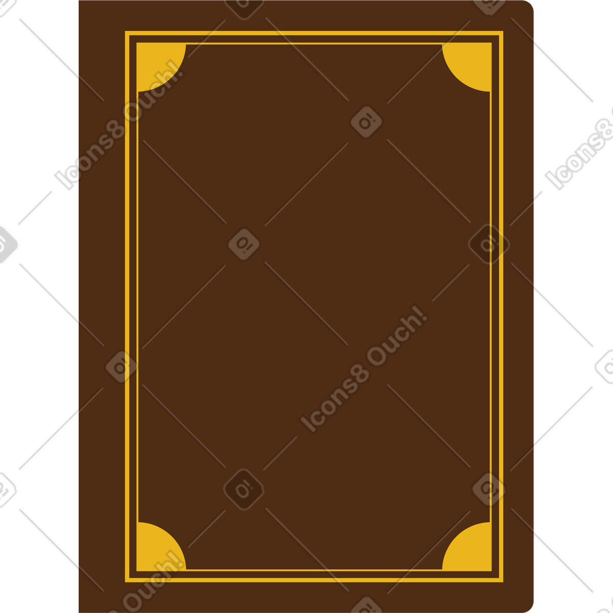 Brown book illustration in Jumble style download in PNG, SVG