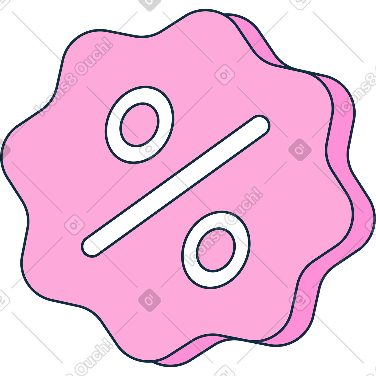 Illustration Pourcentage dans le style Bubble gum à télécharger aux formats PNG, SVG