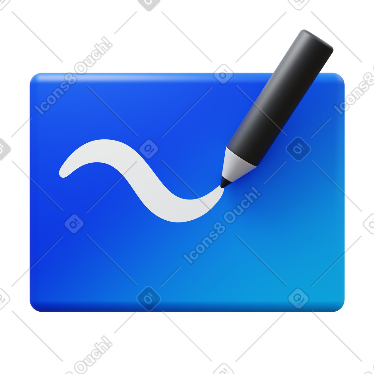 Ilustración Whiteboard en estilo 3D Fluency a descargar en PNG y SVG