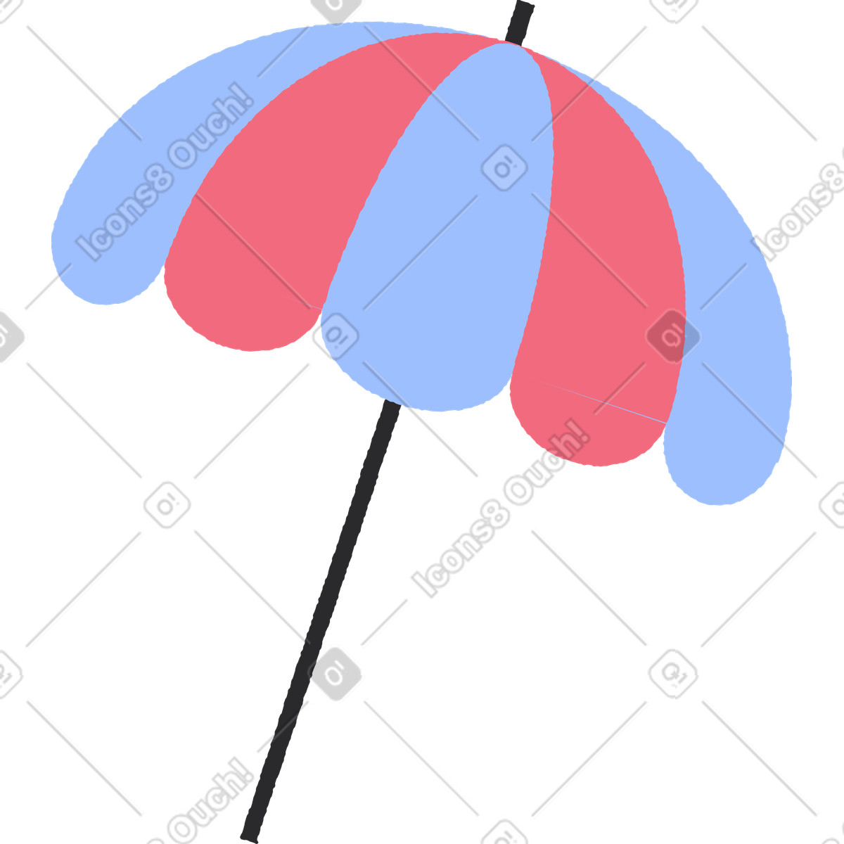 下载 Pablo 风格的 沙滩伞 插画，支持 PNG、SVG 格式