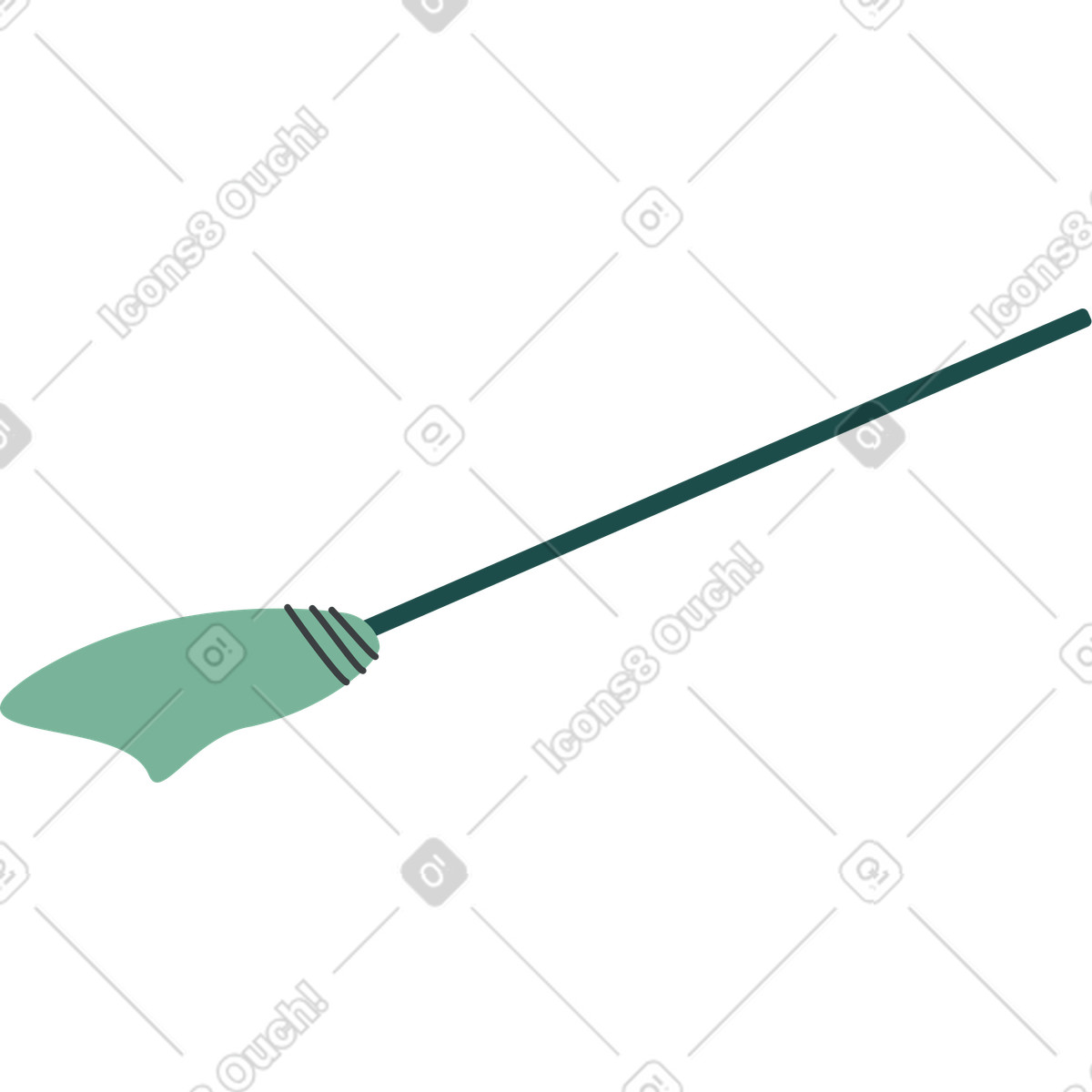Scopa verde illustrazione in stile Kiddo scarica in PNG, SVG