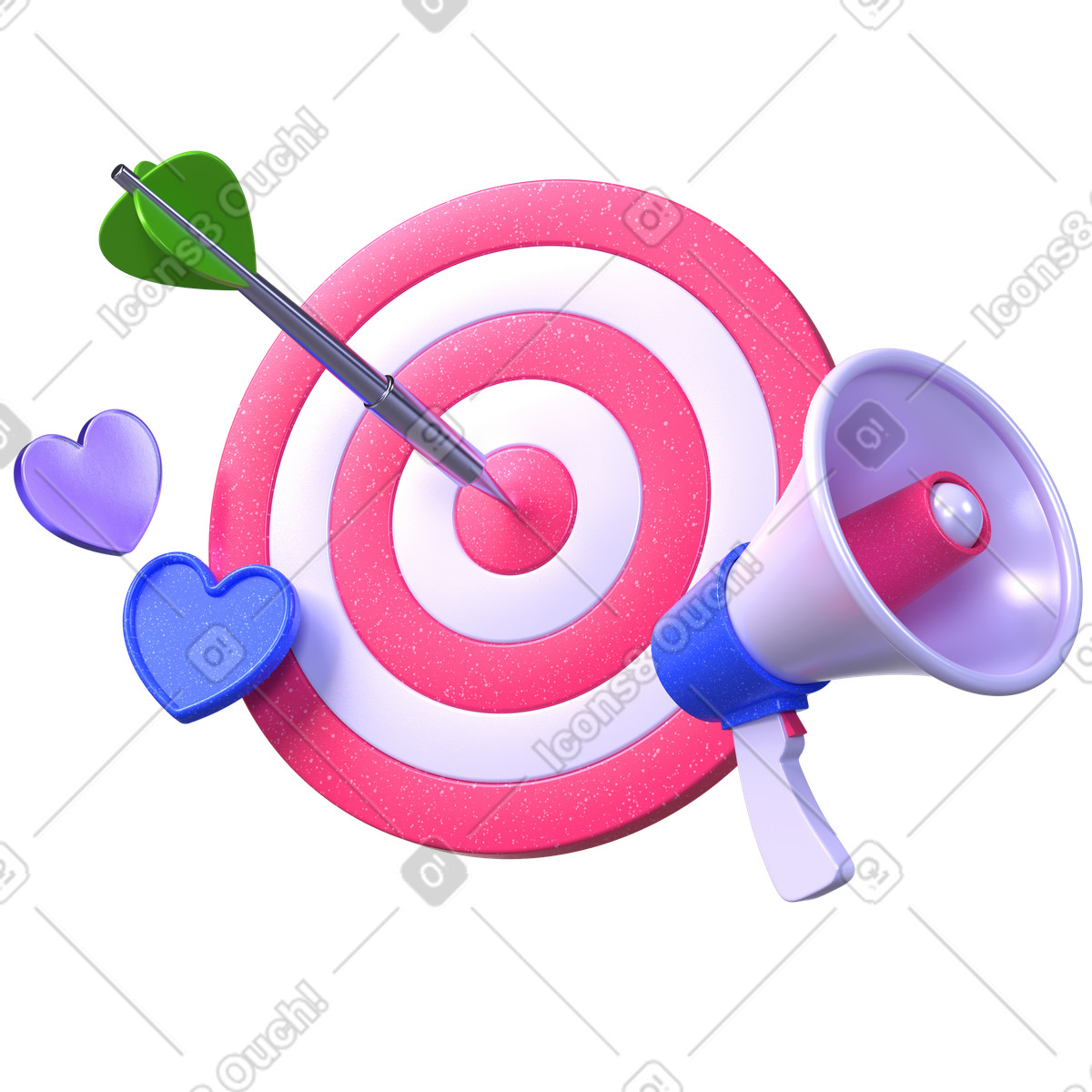 Marketing mirato, coinvolgimento del cliente, fidelizzazione pubblico illustrazione in stile 3D Boost scarica in PNG, SVG