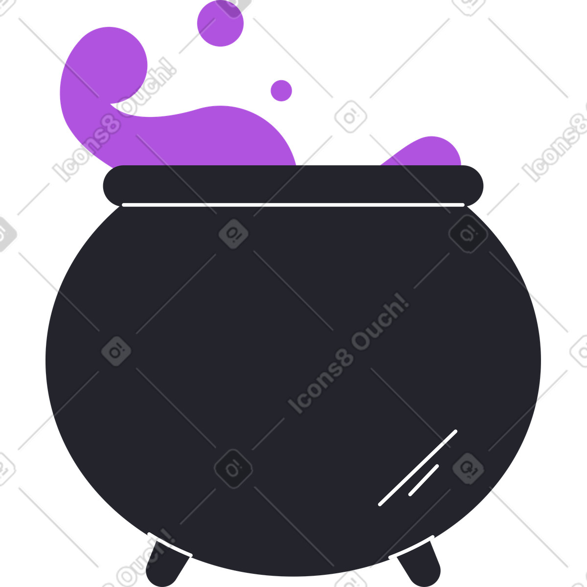 Big cauldron with splashes illustration in Grapy style download in PNG, SVG